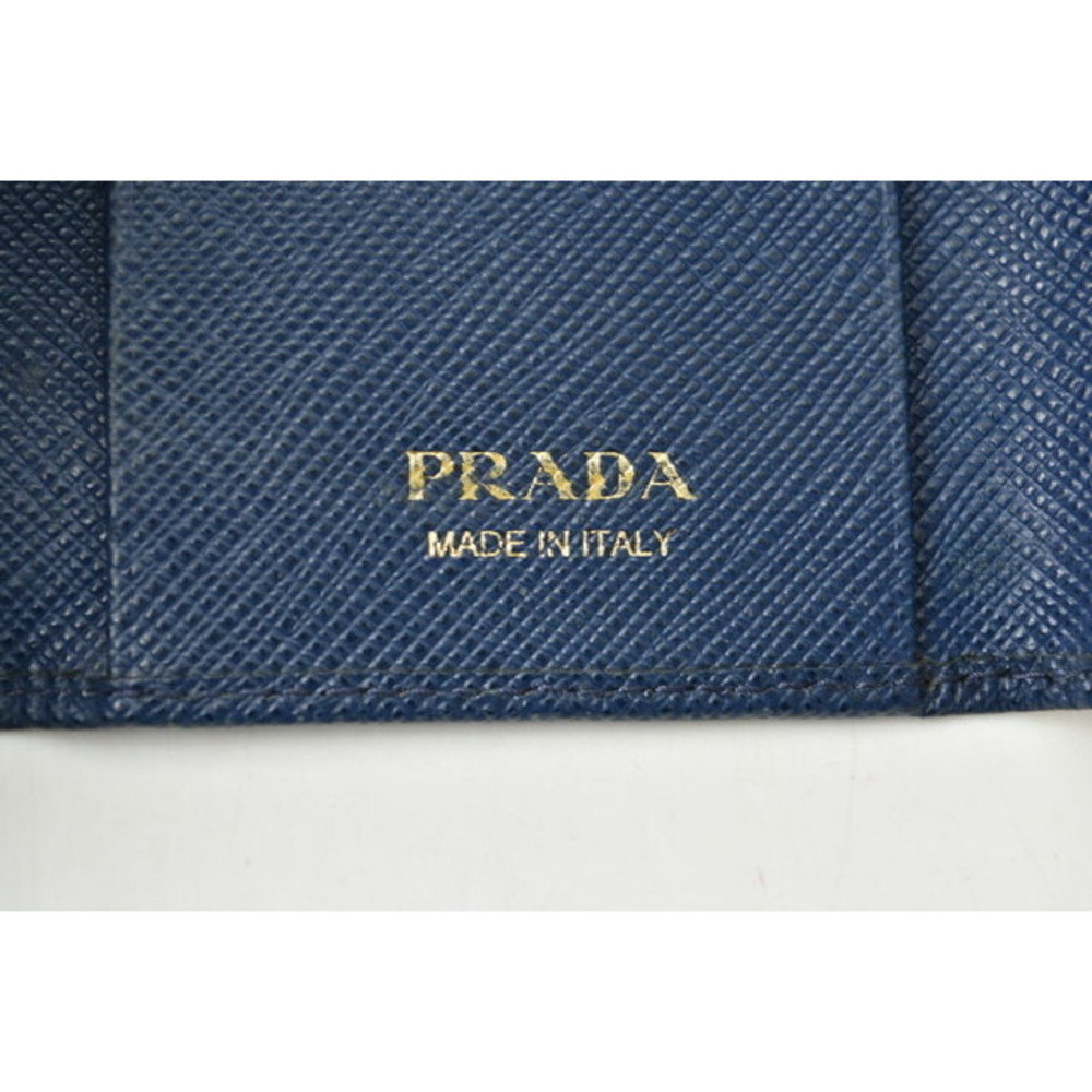 Prada Key Case Key Chain 6 Rows Saffiano Metal Bl… - image 5